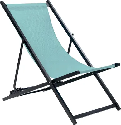 Produktbild von BELIANI Liegestuhl Schwarz Aluminium Mesh Türkis Faltbar Klappbar Verstellbar Modern Garten Terrasse Outdoor Balkon Möbel Ausstattung