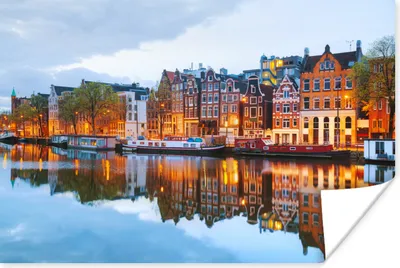 Produktbild von MuchoWow® Poster Grachtenhäuser - Amsterdam - Niederlande 180x120 cm - Fotoplakat