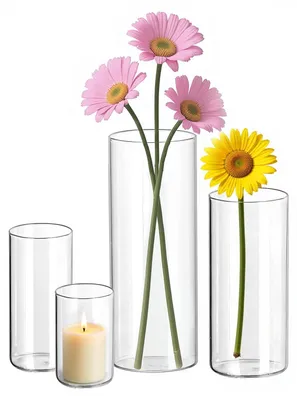 Image de Ensemble de vases en verre, 4 pièces, cylindriques, pour la décoration de table
