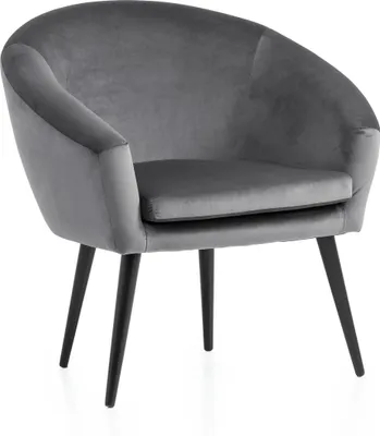 Image de Fauteuil lounge stylé Lutz | velours gris | XDREAM fauteuil relax |fauteuil club |fauteuil cocktail