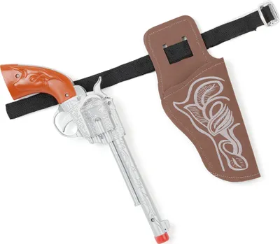 Produktbild von Cowboy Revolver mit Holster für Kinder braun-silber-schwarz
