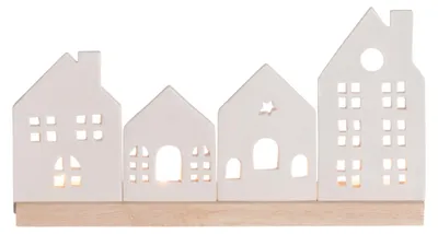 Obrázok produktu pre Porcelánový svietnik mesto, 30 x 8 x 16 cm