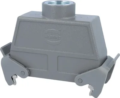 Immagine prodotto di HARTING Han 24B Contenitore tubolare alto, 1xPG21 uscita cavo diritta, con 2 staffe trasversali Vite PG21 Area di serraggio 11,0 mm