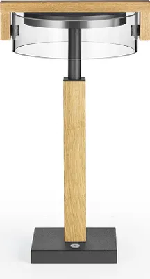 Produktbild von Talon Tischleuchte LED dimmbar mit geschwungener Eiche schwarz matt 40,5 cm Höhe