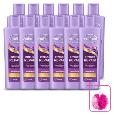 Productafbeelding van 12 x Andrélon Intense Repair Shampoo - 250 ml - Voordeelverpakking - 12 stuks