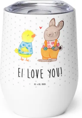 Produktbild von Mr. & Mrs. Panda thermosbecher Ostern Freundschaft - Weiß - Geschenk, kaffee tasse, glühweinbecher, Thermo Becher, glühwein, Ostergrüße, Liebe, Küken, Frühling, Hase