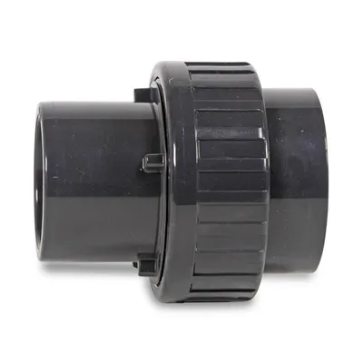 Produktbild von Mega Verschraubung PVC-U 50 mm Klebemuffe x Stutzen 10 bar, grau