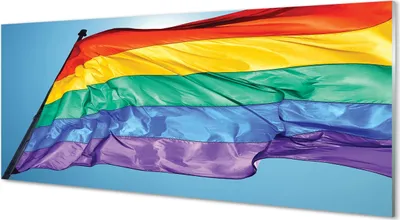 Produktbild von Glasbilder 125x50 Wandkunst bunte Flagge