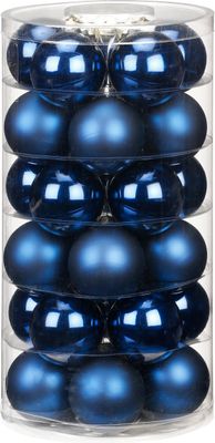 Weihnachtskugeln Glas 6cm Midnight Blue, 30 Stück