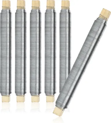 Produktbild von com-four® 6x Blumenwickeldraht - 600g Basteldraht - Bindedraht auf Holzstab gewickelt für Garten, Haushalt, Schmuck, DIY-Projekte, Floristik - Metalldraht zum Basteln