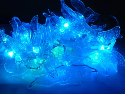 Produktbild von LED Solar-Lichterkette "Schmetterling"  24 LEDs farbwechselnd