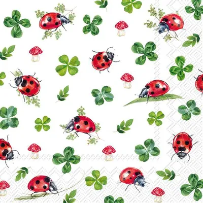 Produktbild von Servietten 33x33 cm - LUCKY LADYBUGS