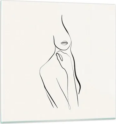 Produktbild von Bilder auf glas - Einteilig - Frau Skizze Zeichnung - 70x70cm - Glasbilder - Wandbilder - Bilder - zum Aufhängen bereit - Wanddekoration aus Glas - Glas Bilder - Wandbild auf Glas - GAC70x70-5045