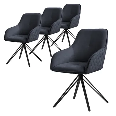 Produktbild von ML-Design 4x Esszimmerstuhl drehbar, Anthrazit, aus Textil Webstoff mit Metallbeine