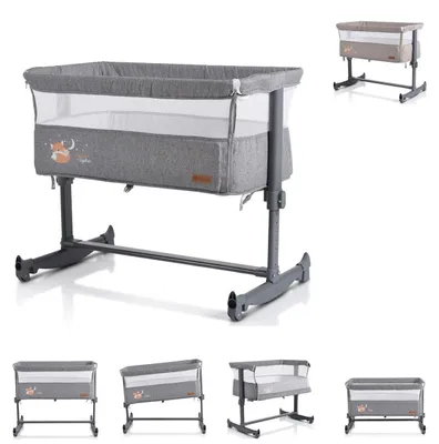 Produktbild von Cangaroo Beistellbett Always Together Schaukel Matratze, verstellbar, rutschfest hellgrau