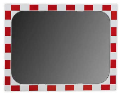 Produktbild von Moravia Verkehrsspiegel aus Sekuritglas Rahmen rot/weiß 600 x 800 mm + 76er Schelle