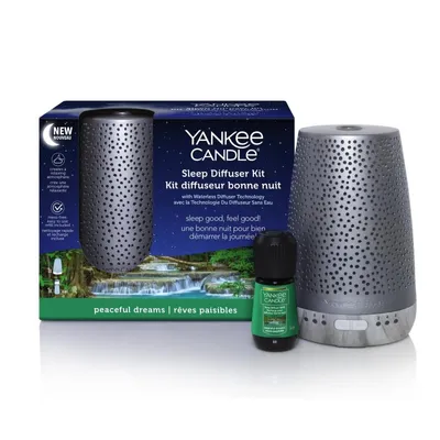 Produktbild von Yankee Candle Sleep Diffuser Starter Kit Peaceful Dreams Silver