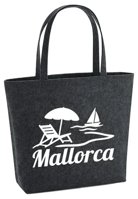 Produktbild von Huuraa Filzshopper Mallorca Spanien 22 Liter Charcoal Melange Filztasche Geschenkidee