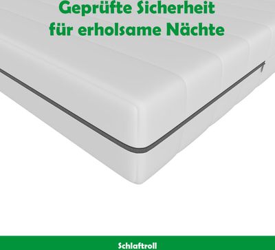 Matratze 90x200 H2 / H3 von erstklassiger Qualität, 7-Zonen Orthopädisch.