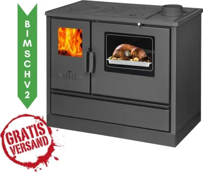 Produktbild von Kaminofen Küchenofen Herd Pizzaofen 7,9kw Gusseisenplatte Klasse A+ BImSchV