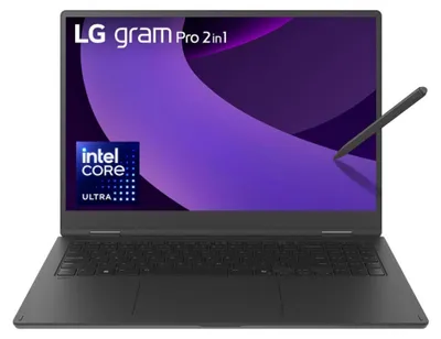 Image de LG Gram Pro 16TB90TP Intel Core Ultra 7 255H Hybrid (2-in-1) 40.6 cm (16") Touchscreen WQXGA+ 16 GB LPDDR5x-SDRAM 1 TB SSD Wi-Fi 7 (802.11be) Windows 11 Pro German Black