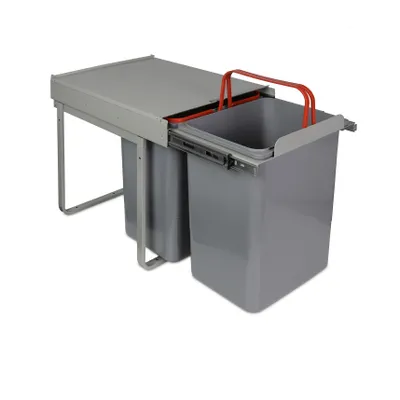 Produktbild von Praktischer Einbau-Mülleimer 2 x 20 L – Perfekte Mülltrennung für 40er Schrank