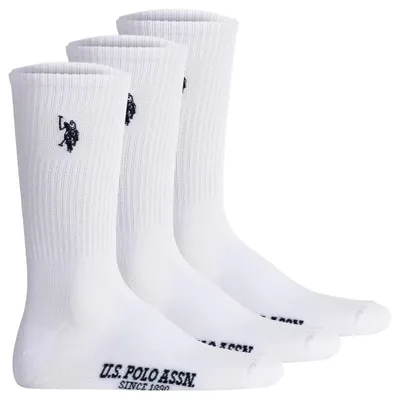 Produktbild von U.S. POLO ASSN. Herren Tennissocken, 3er Pack - Sportsocken, Logo, Baumwoll-Mix Weiß 43-46