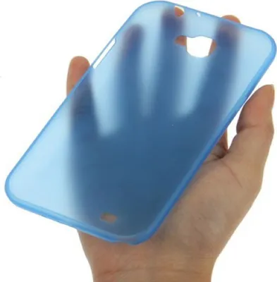 Produktbild von Schutzhülle Case Ultra Dünn 0,3mm für Handy Samsung Galaxy Note 2 N7100 Blau Transparent
