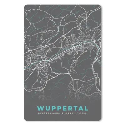 Produktbild von MuchoWow® Mauspad Mousepad Wuppertal - Stadtplan - Blau - Karte - Deutschland 18x27 cm - Mousepads - Maus Mat - Pad - Mausunterlage