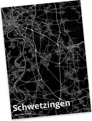Produktbild von Mr. & Mrs. Panda Grußkarte Schwetzingen - Geschenk, Postkarte, Stadt, Ansichtskarten, Postkarten, Kunstkarten, Ansichtskarte, Dorf Karte Landkarte Map Stadtplan