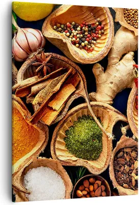 Produktbild von Bild auf Leinwand - Leinwandbild - Einteilig - Küche Essen Kräuter Gewürze - 50x70cm - Wand Bild - Wanddeko - Wandbilder - Leinwanddruck - Wanddekoration - Leinwand bilder - Wandbild - PA50x70-2844