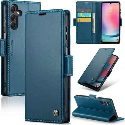 Produktbild von Galaxy A24 4G Hülle, Leder Brieftasche Kartenfach Schutzhülle mit Standfunktion für Samsung Galaxy A24 4G Blau