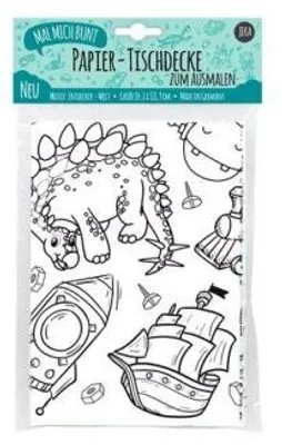 Obrázok produktu pre Papierový obrus na vyfarbovanie, motív prieskumníka, vyfarbovacie obrázky pre chlapcov, vyfarbovanie dinosaura, dekorácia na detskú narodeninovú oslavu, farebný obrus, vyfarbi ma farebne