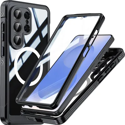 Produktbild von MagSafe Handyhülle für Samsung Galaxy S26 Ultra Full Body Hybrid Bumper Schwarz