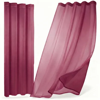 Produktbild von Beautex Gardine Dolly transparent, wählbar mit Kräusel- und Ösen- Aufhängung, Größe und Farbe wählbar,290x250cm,Bordeaux