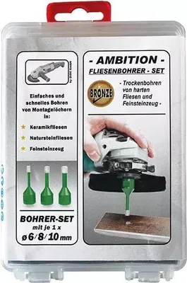 Produktbild von Dia-Set Fliesenbohrer 6/8/10 mm Keramik Naturstein