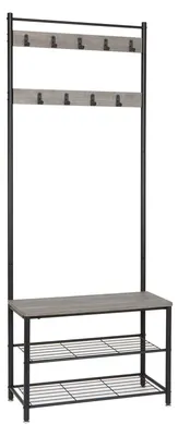 Produktbild von Metallgarderobe mit Schuhablage und 9 Haken