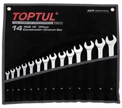 Produktbild von TOPTUL GPAX1402 14-teiliger Flachringschlüssel-Satz 8-24 mm