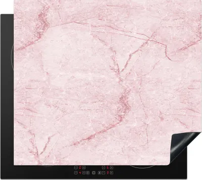 Produktbild von KitchenYeah© Herdabdeckplatte Marmor - Rosa - Muster , 57x51cm, Küche Deko, Glaskeramikkochfeld Herdabdeckung, Abdeckplatte fùr Kochfeld