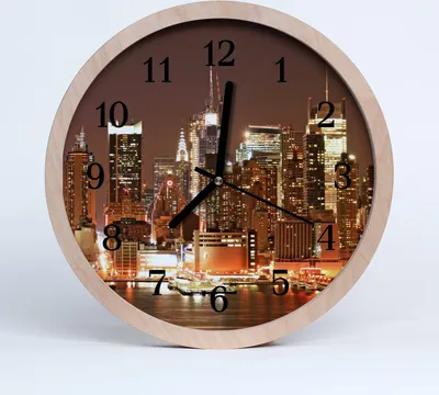 Produktbild von Holzuhr 20fi cm wanduhr - Stadtgebäude