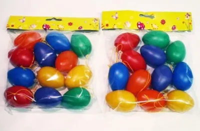 Produktbild von HAAC 24 Stück Ostereier Deko Eier Eierset Ostern bunt aus Kunststoff 6 cm