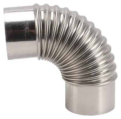 Image de Tuyau de cheminée en acier inoxydable, coude à 90 degrés, adaptateur pour conduit de cheminée, tube