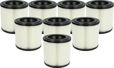 Produktbild von vhbw 8x Faltenfilter Ersatz für Kärcher 2.889-219.0 für Staubsauger - Patronenfilter Schwarz Weiß Abwaschbar