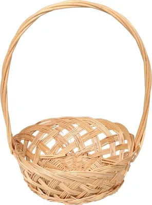 Zdjęcie produktu dla Wiklinowy koszyk wielkanocny do święcenia pokarmów i dekoracji, 35cm wysokość, 22cm średnica, 8.5cm głębokość