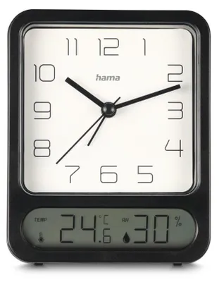 Produktbild von Hama Pag Wecker Schwarz mit Thermometer & Hygrometer