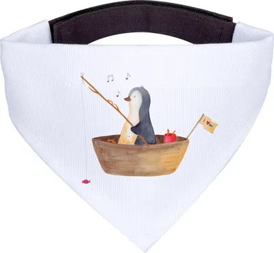 Produktbild von Mr. & Mrs. Panda Bandana Pinguin Angelboot - Weiß - Geschenk, Dreieckstuch, Optimistisch, Halstuch Für Hunde, Angeln, Hals Tuch, Hund, Boot, Hundehalstuch, Scheidung