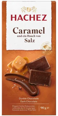 Zdjęcie produktu dla Hachez Karmel z nutą soli Baton z ciemnej czekolady 90g
