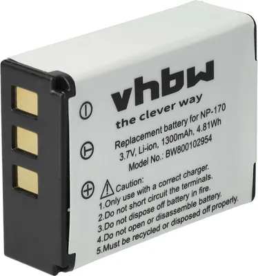 Produktbild von vhbw Akku kompatibel mit Fujifilm FinePix SL260, SL240, F305, SL1000, SL305, SL300, SL280 Videokamera Camcorder (1300 mAh, 3,7 V, Li-Ion)