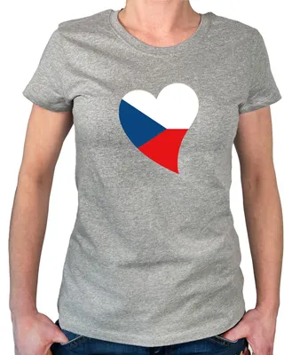 Produktbild von Huuraa Damen T-Shirt Tschechische Republik Flagge Herz XXL Sport Grey Bio Baumwolle Fairtrade Damenshirt Geschenkidee