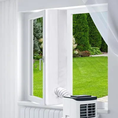 Fensterabdichtung für Klimaanlage, 400 cm, weiß